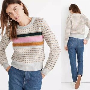 NWT Madewell Striped Barfield Fair Isle Sweater.